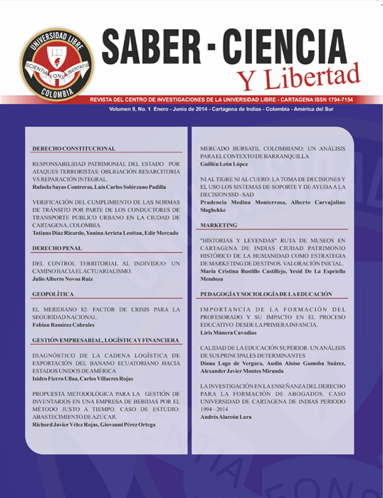 					Ver Vol. 9 Núm. 1 (2014): Revista Saber, Ciencia y Libertad
				