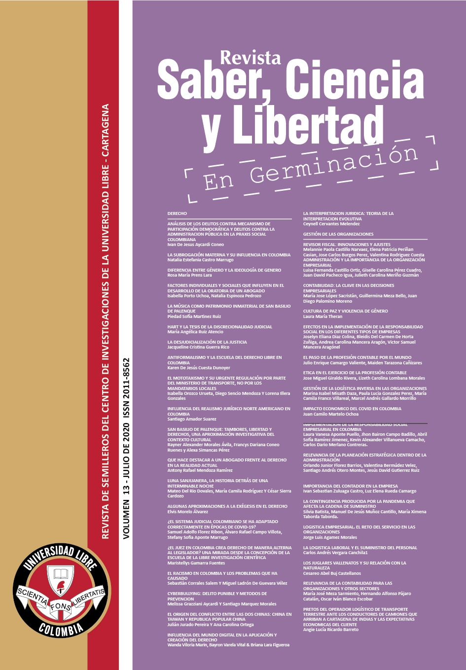 					Ver Vol. 14 (2021): Revista Saber, Ciencia y Libertad En Germinación
				